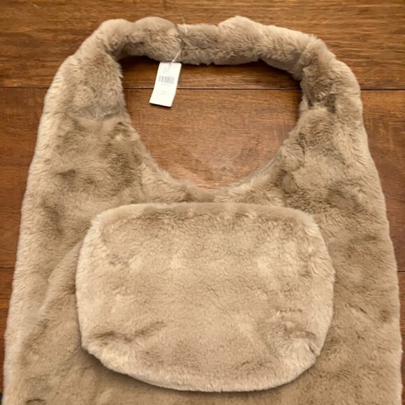 NWT. Anthropologie Furry Knotted Bag With Matching Pouch. - Picture 7 of 8
